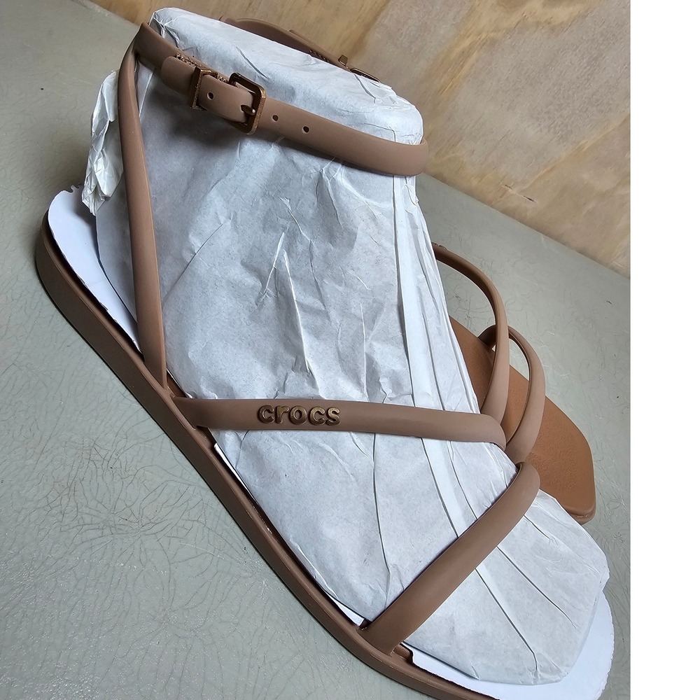 CROCS Miami Ankle Strap Sandal in color Milk Chocolate. - Picture 3 of 12